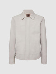 Reiss Leather Jackets | Arroyo Paige Leather Jacket Oyster - Men