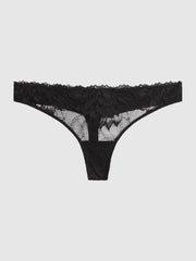 Reiss Lingerie &amp; Nightwear | Calvin Klein Underwear Lace Thong Black - Women