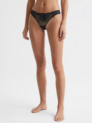 Reiss Lingerie &amp; Nightwear | Calvin Klein Underwear Lace Thong Black - Women