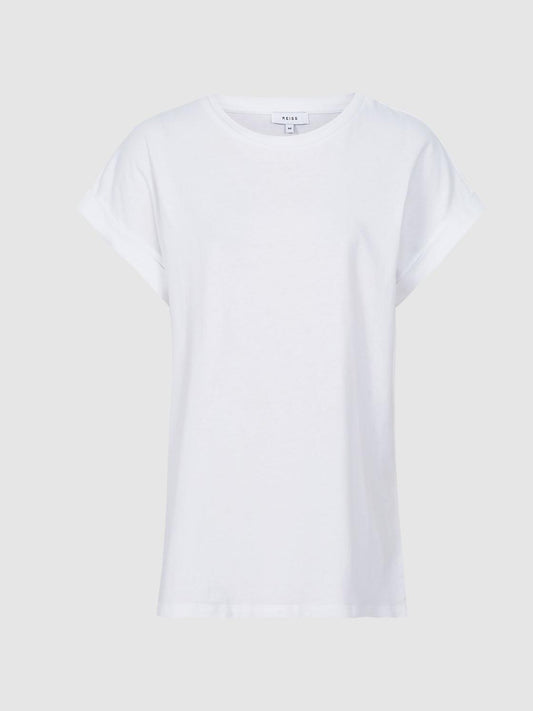 Reiss Lingerie &amp; Nightwear | Tereza Cotton Jersey T-Shirt White - Women