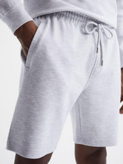Reiss Loungewear &amp; Nightwear | Robin Textured Drawstring Shorts Grey Melange - Men