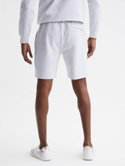 Reiss Loungewear &amp; Nightwear | Robin Textured Drawstring Shorts Grey Melange - Men