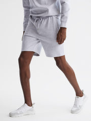 Reiss Loungewear &amp; Nightwear | Robin Textured Drawstring Shorts Grey Melange - Men