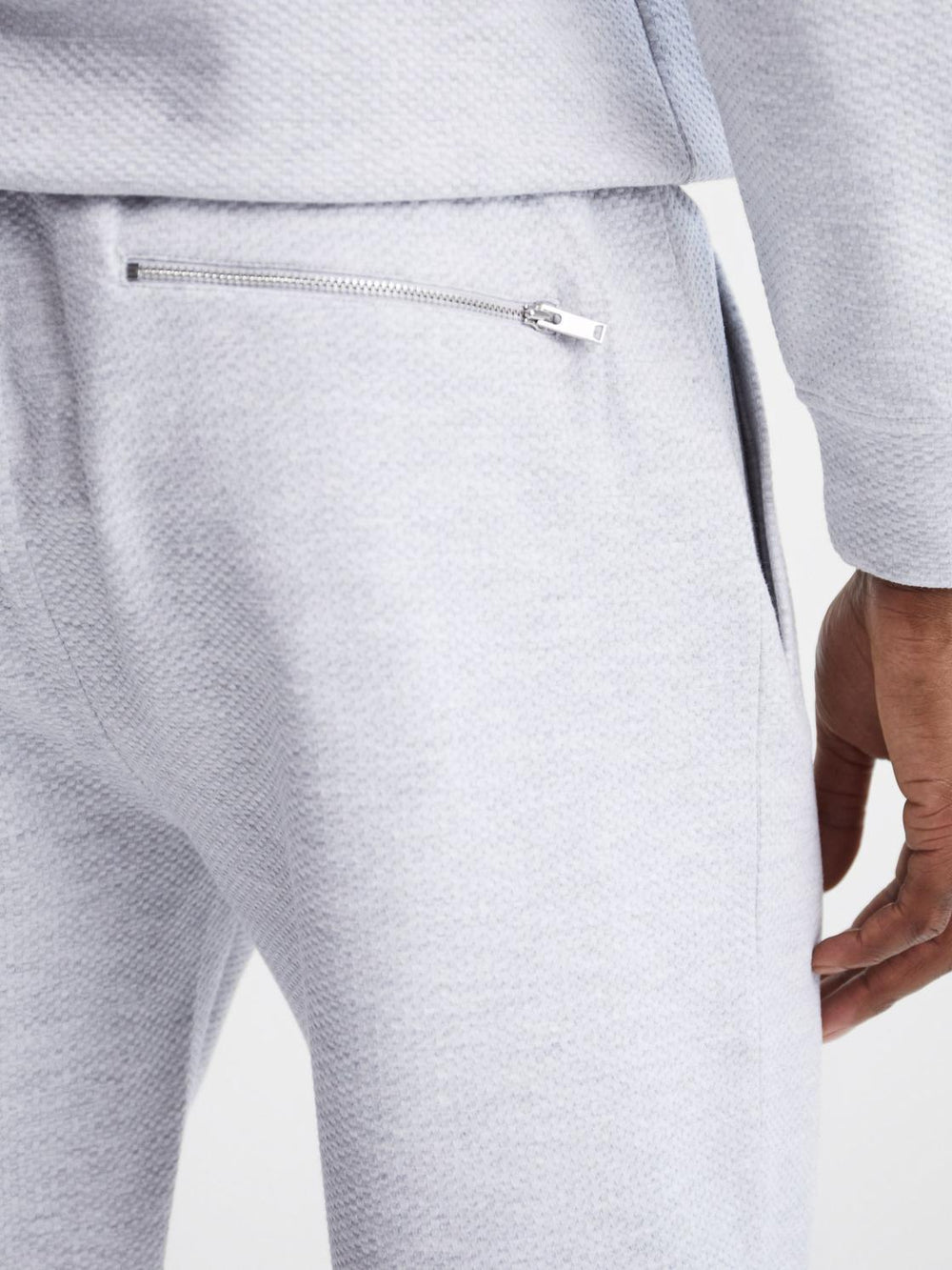 Reiss Loungewear &amp; Nightwear | Robin Textured Drawstring Shorts Grey Melange - Men