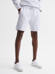 Reiss Loungewear &amp; Nightwear | Robin Textured Drawstring Shorts Grey Melange - Men