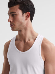 Reiss Loungewear &amp; Nightwear | Vinnie Cotton Stretch Vest White - Men