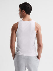 Reiss Loungewear &amp; Nightwear | Vinnie Cotton Stretch Vest White - Men