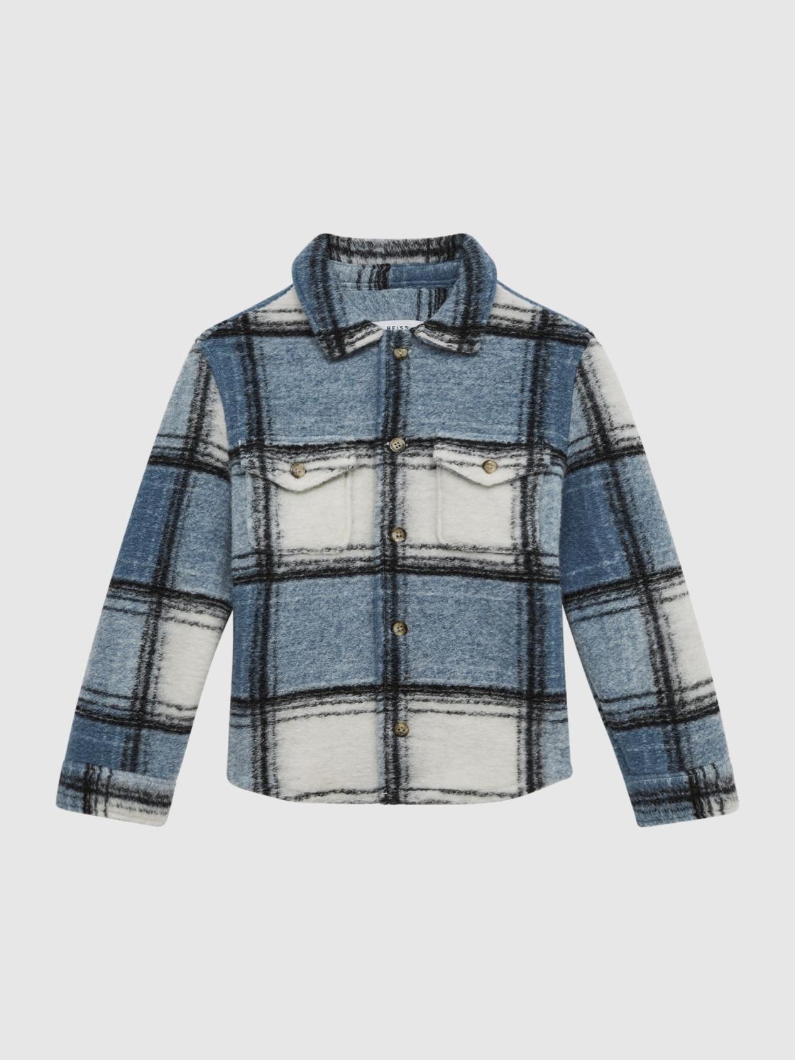 Reiss Overshirts | Belair Checked Overshirt Blue - Children