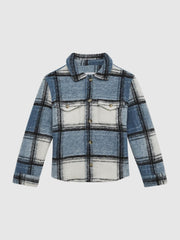 Reiss Overshirts | Belair Checked Overshirt Blue - Children