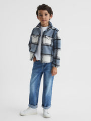 Reiss Overshirts | Belair Checked Overshirt Blue - Children
