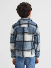 Reiss Overshirts | Belair Checked Overshirt Blue - Children