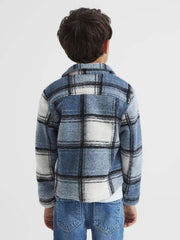 Reiss Overshirts | Belair Checked Overshirt Blue - Children