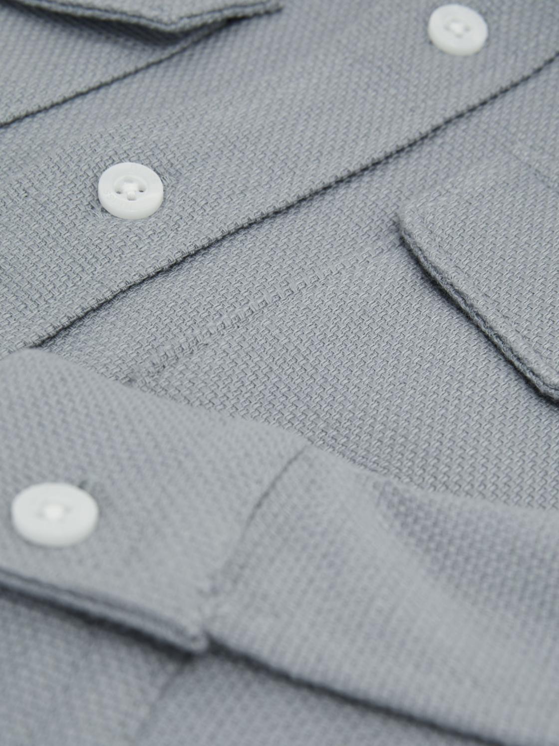 Reiss Overshirts | Carlo Long Sleeve Textured Overshirt Soft Blue - Children