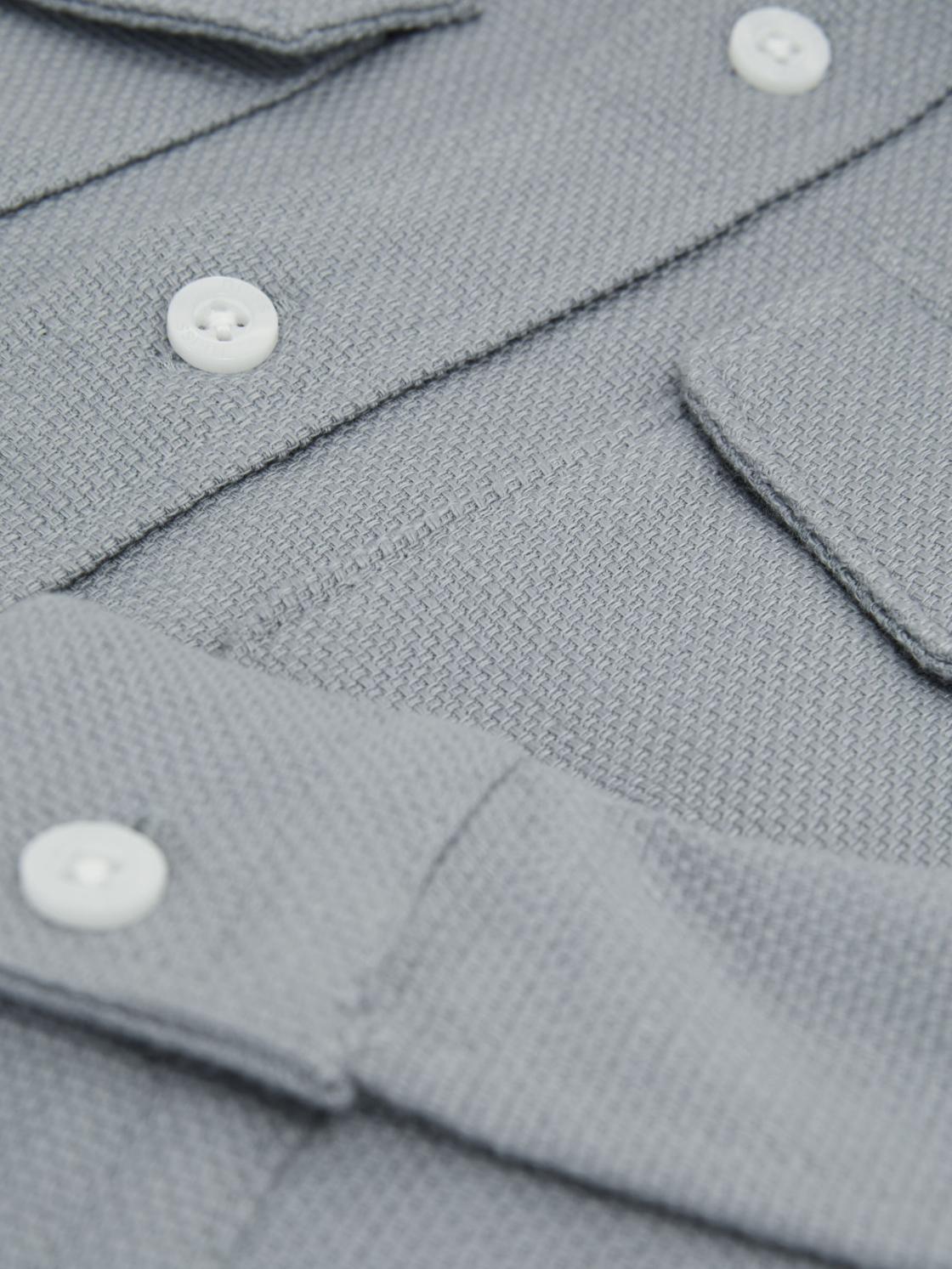 Reiss Overshirts | Carlo Long Sleeve Textured Overshirt Soft Blue - Children