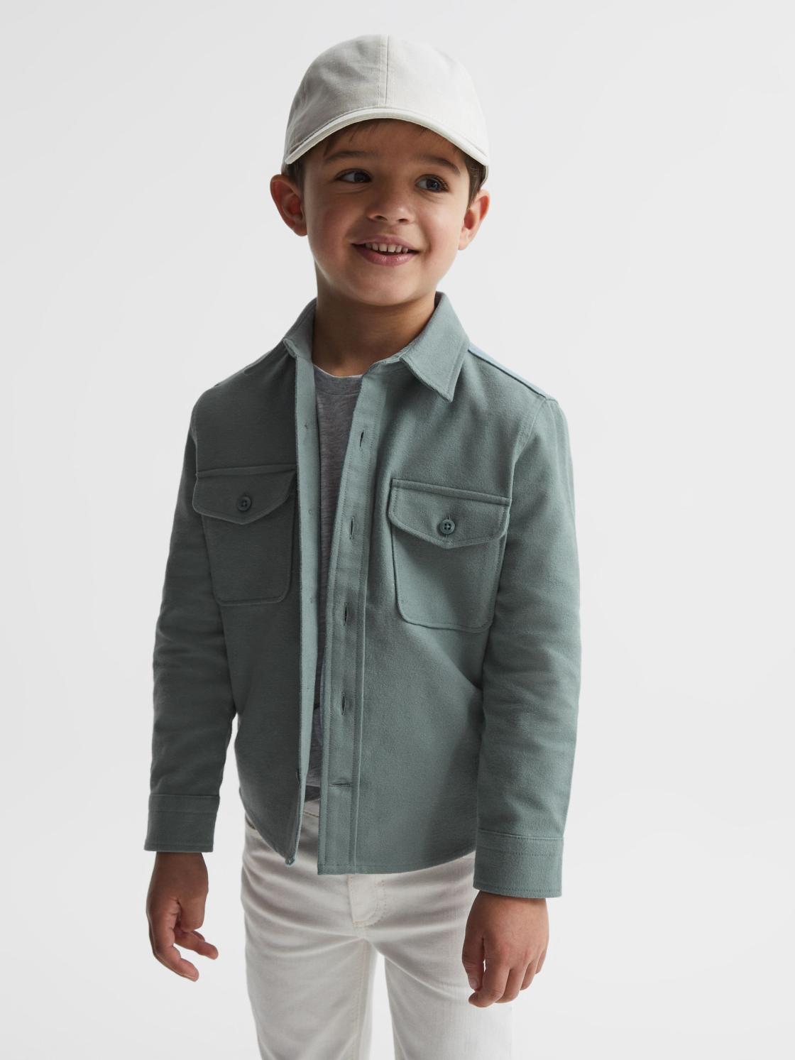 Reiss Overshirts | Tampa Twin Pocket Overshirt Duck Egg - Children