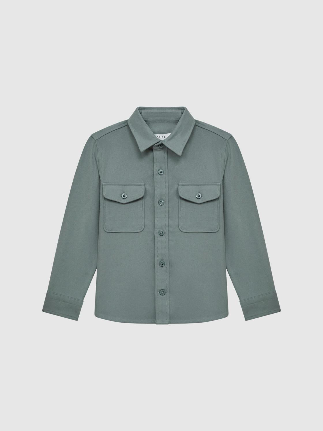 Reiss Overshirts | Tampa Twin Pocket Overshirt Duck Egg - Children