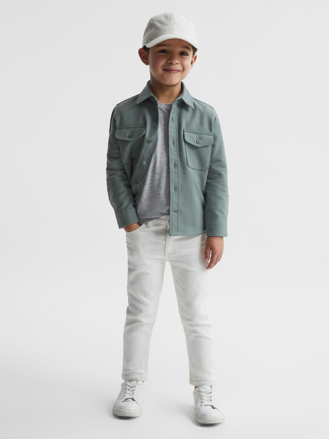 Reiss Overshirts | Tampa Twin Pocket Overshirt Duck Egg - Children