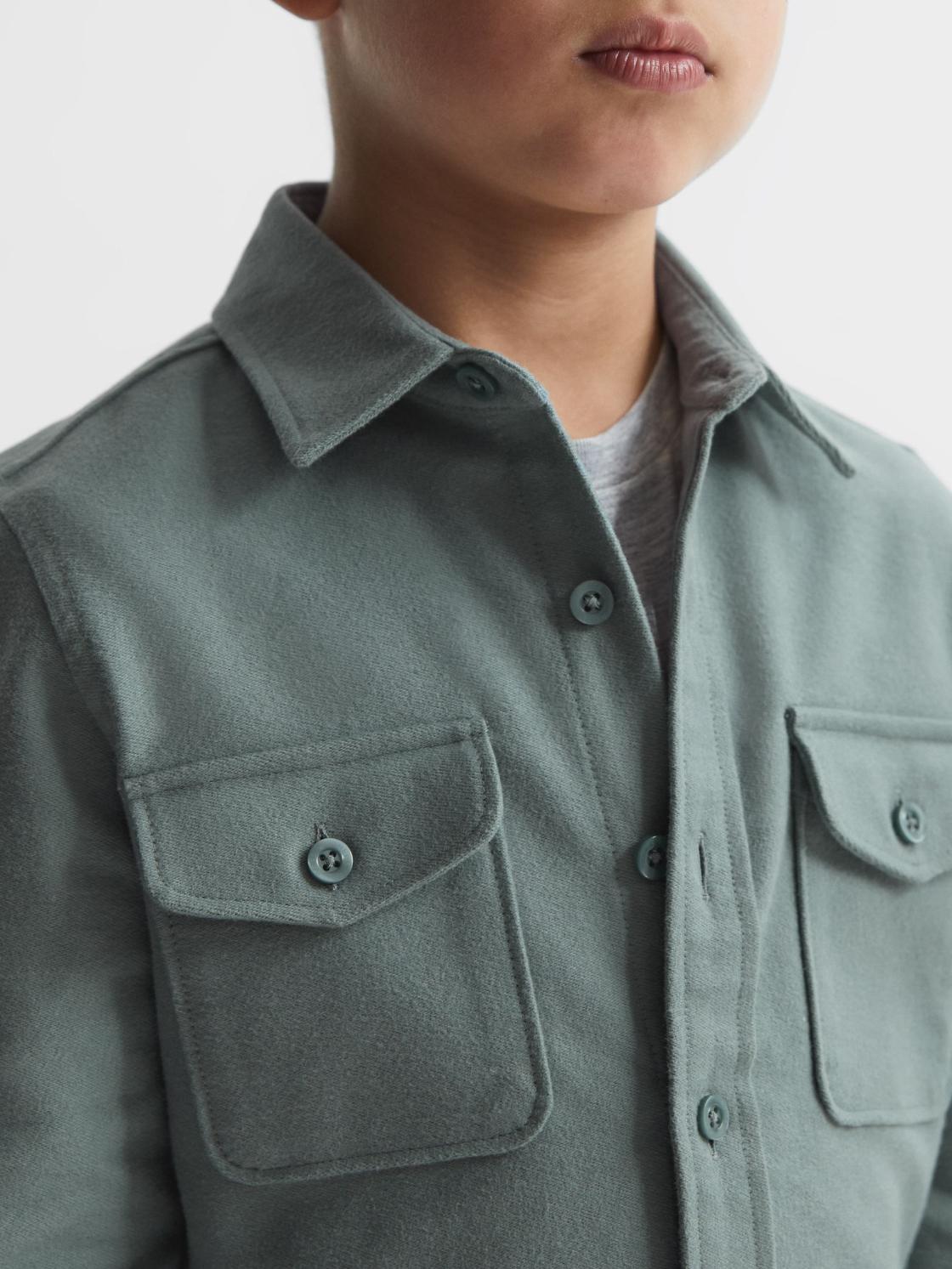 Reiss Overshirts | Tampa Twin Pocket Overshirt Duck Egg - Children