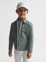 Reiss Overshirts | Tampa Twin Pocket Overshirt Duck Egg - Children