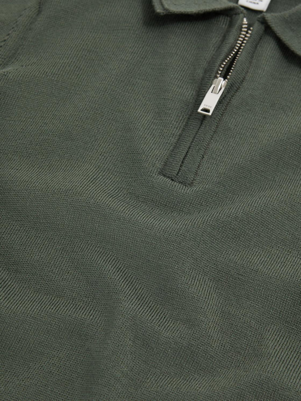 Reiss Polo Shirts | Maxwell Merino Zip Neck Polo T-Shirt Ivy Green - Children