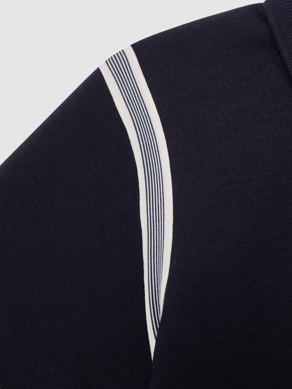 Reiss Polo Shirts | Monarch Half Zip Stripe Detail Polo Shirt Navy - Children