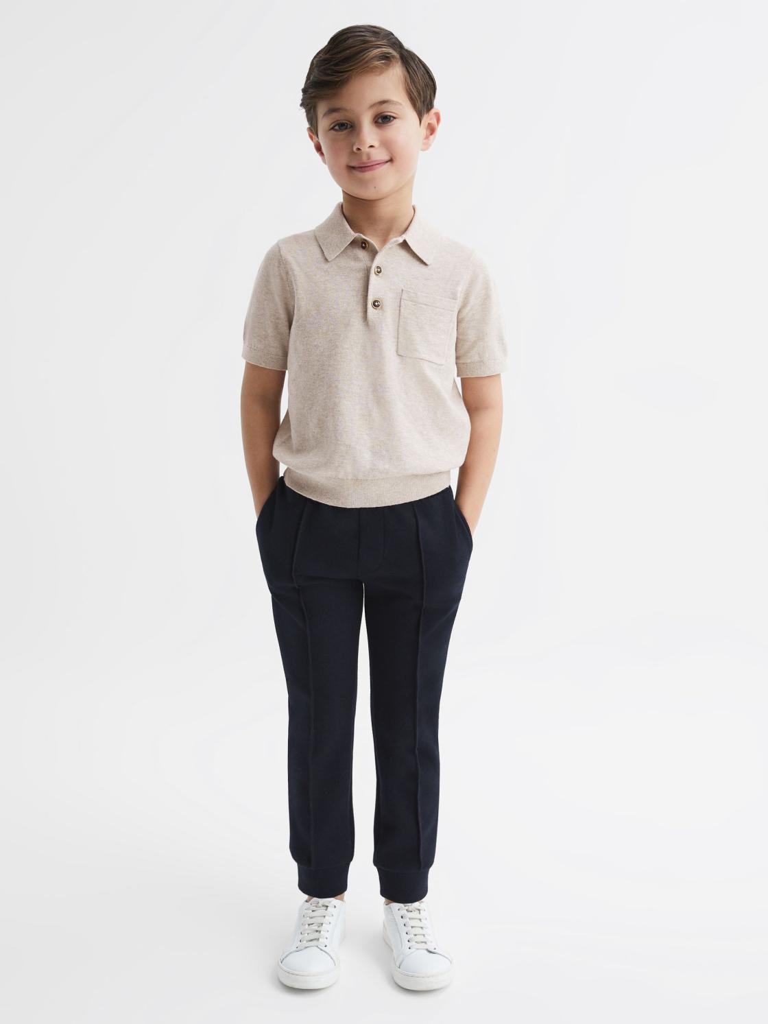 Reiss Polo Shirts | Ralphy Buttoned Linen Polo Oatmeal - Children