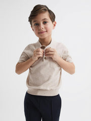 Reiss Polo Shirts | Ralphy Buttoned Linen Polo Oatmeal - Children