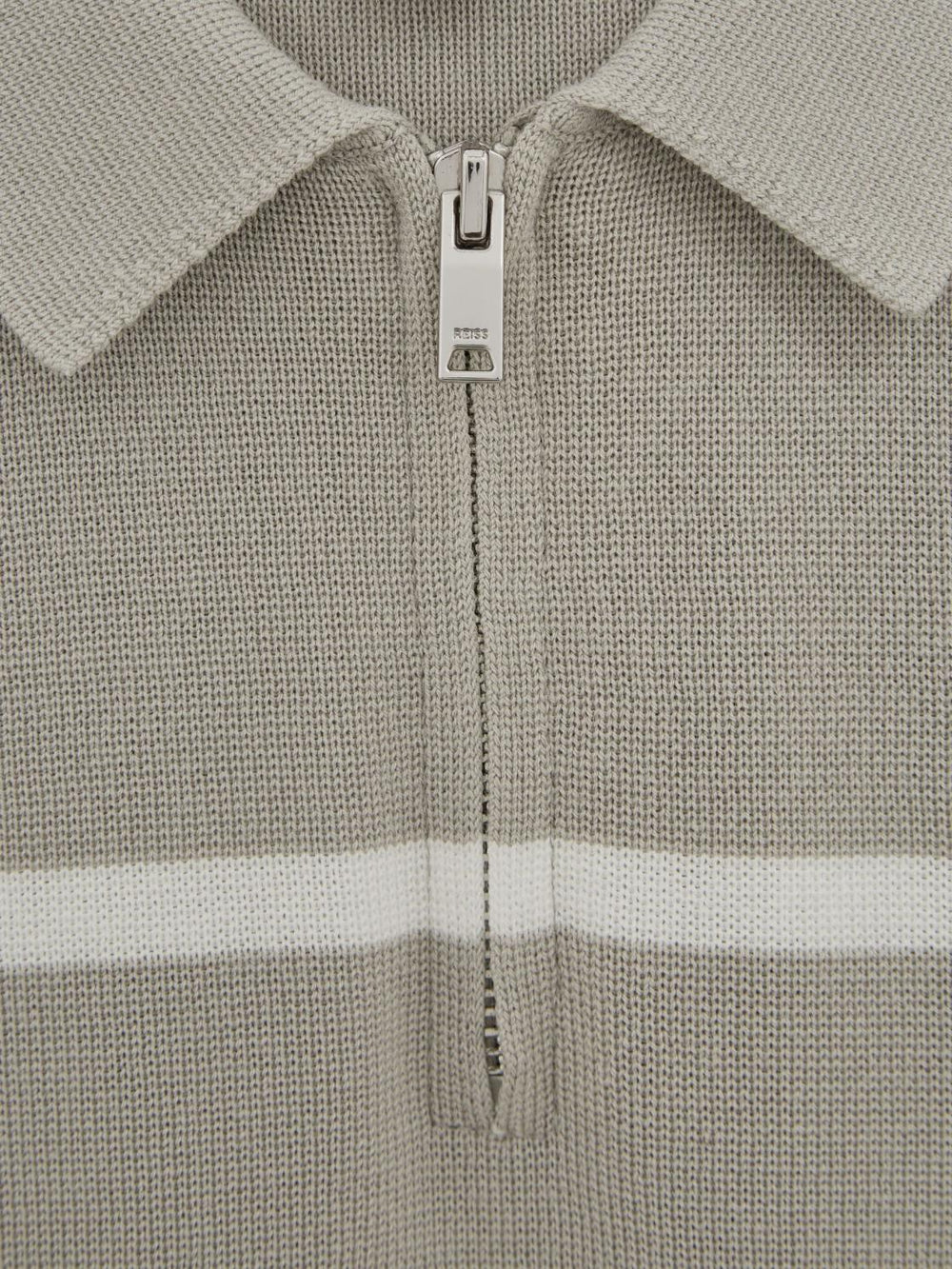 Reiss Polo Shirts | Tokyo Slim Fit Colourblock Half Zip Shirt Soft Grey/white - Children