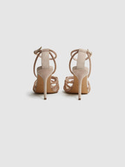 Reiss Sandals | Eryn Embellished Heeled Sandals Nude - Women