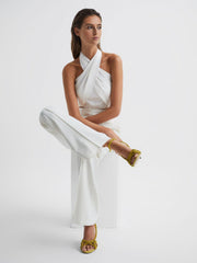 Reiss Sandals | Eryn Embellished Heeled Sandals Yellow - Women