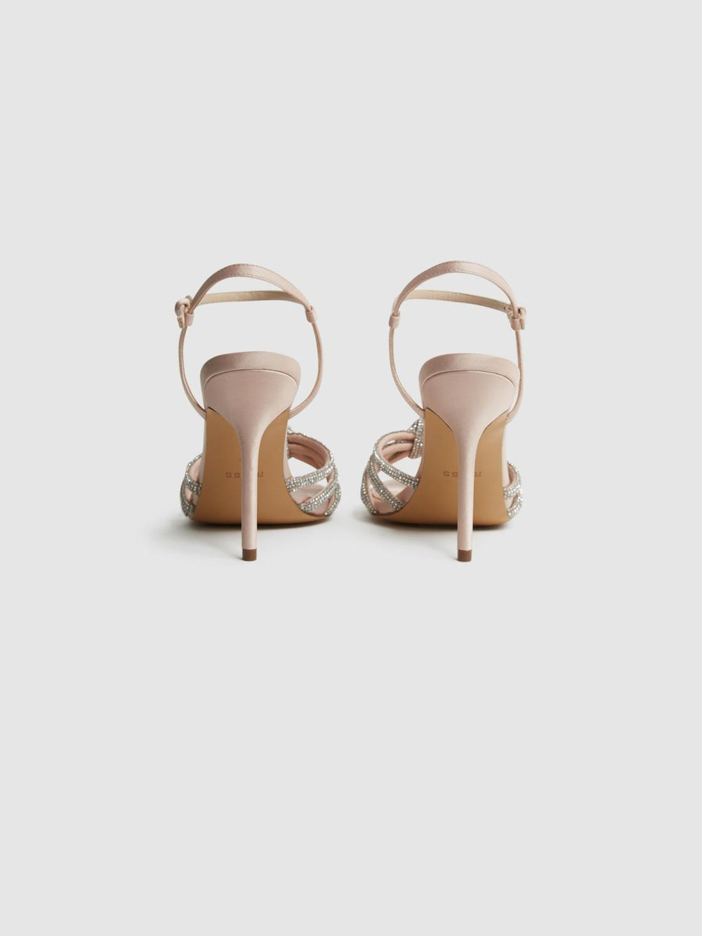 Reiss Sandals | Estel Embellished Heeled Sandals Nude - Women