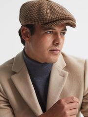 Reiss Scarves, Hats &amp; Gloves | Arbor Wool Baker Boy Cap Brown - Men