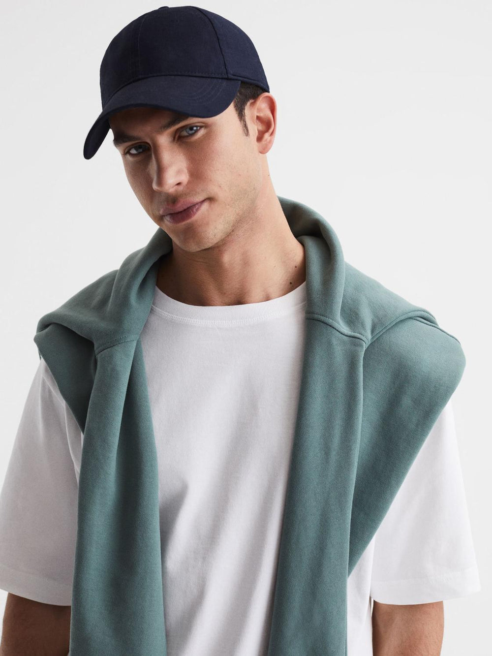 Reiss Scarves, Hats &amp; Gloves | Dawson Cotton-Linen Blend Baseball Cap Navy - Men