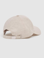 Reiss Scarves, Hats &amp; Gloves | Dawson Cotton-Linen Blend Baseball Cap Navy - Men