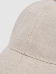 Reiss Scarves, Hats &amp; Gloves | Dawson Cotton-Linen Blend Baseball Cap Navy - Men