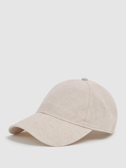 Reiss Scarves, Hats &amp; Gloves | Dawson Cotton-Linen Blend Baseball Cap Navy - Men