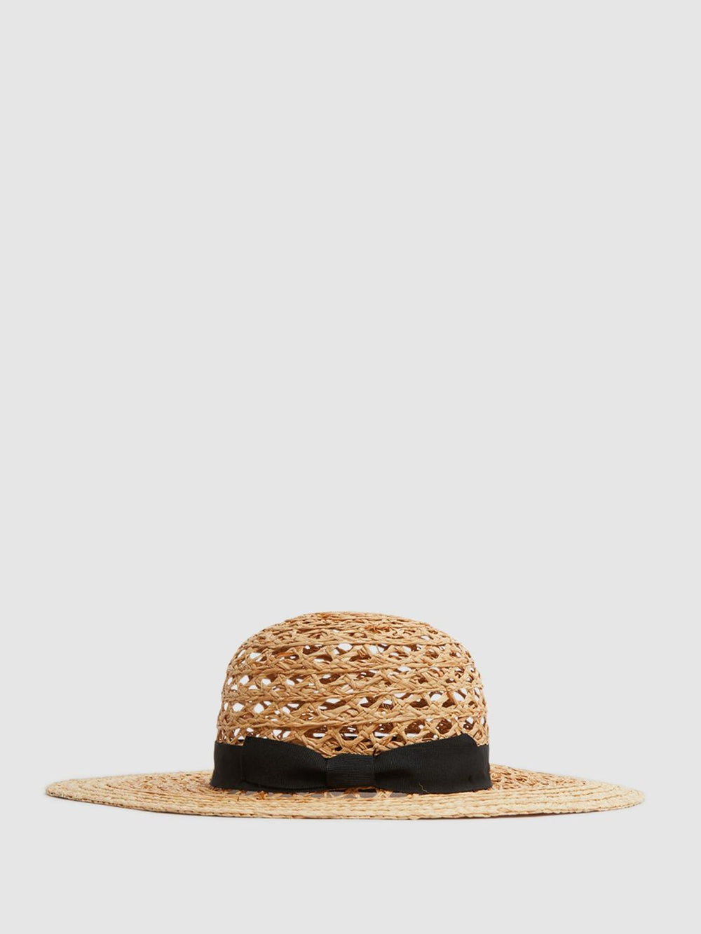 Reiss Scarves, Hats &amp; Gloves | Eloise Crochet Raffia Wide Brim Hat Neutral - Women