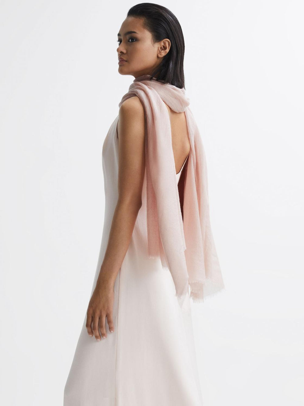 Reiss Scarves, Hats &amp; Gloves | Heidi Cashmere Lightweight Scarf Biscuit - Women