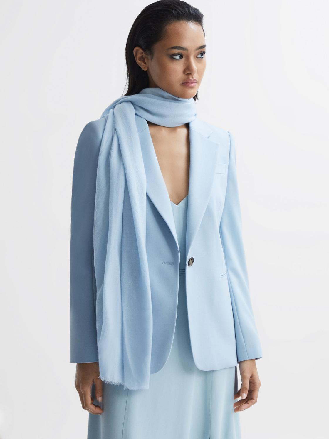 Reiss Scarves, Hats &amp; Gloves | Heidi Cashmere Lightweight Scarf Duck Egg - Women