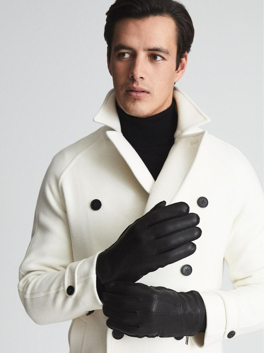 Reiss Scarves, Hats &amp; Gloves | Iowa Leather Gloves Black - Men