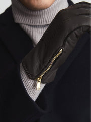 Reiss Scarves, Hats &amp; Gloves | Iowa Leather Gloves Chocolate - Men