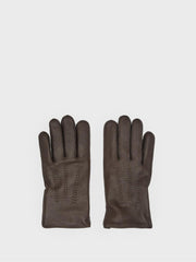 Reiss Scarves, Hats &amp; Gloves | Iowa Leather Gloves Chocolate - Men