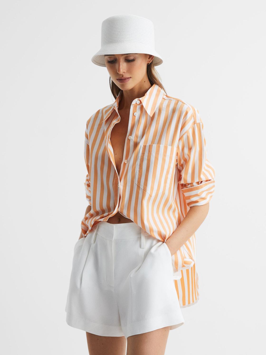 Reiss Scarves, Hats &amp; Gloves | Lexi Bucket Woven Bucket Hat White - Women