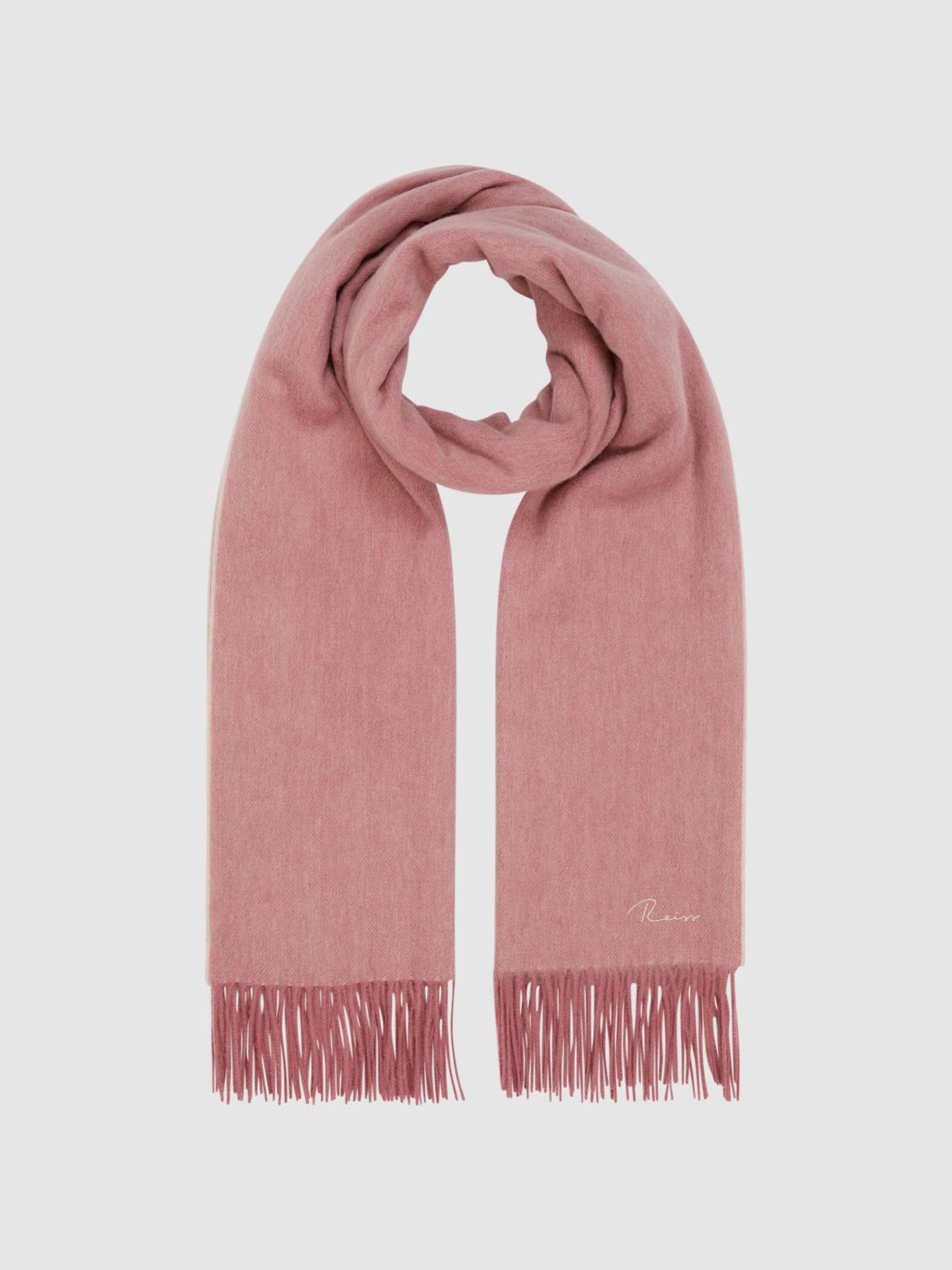 Reiss Scarves, Hats &amp; Gloves | Picton Cashmere Blend Scarf Blush - Women