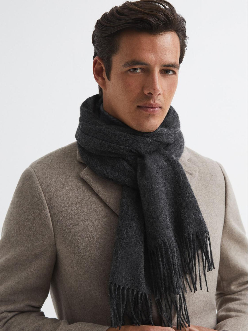 Reiss Scarves, Hats &amp; Gloves | Picton Cashmere Blend Scarf Camel - Men