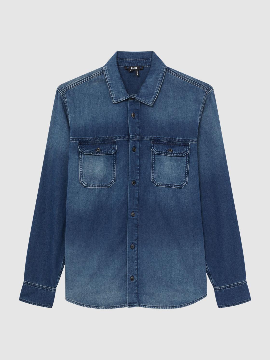 Reiss Shirts | Abraham Paige Denim Long Sleeve Shirt Kyson - Men