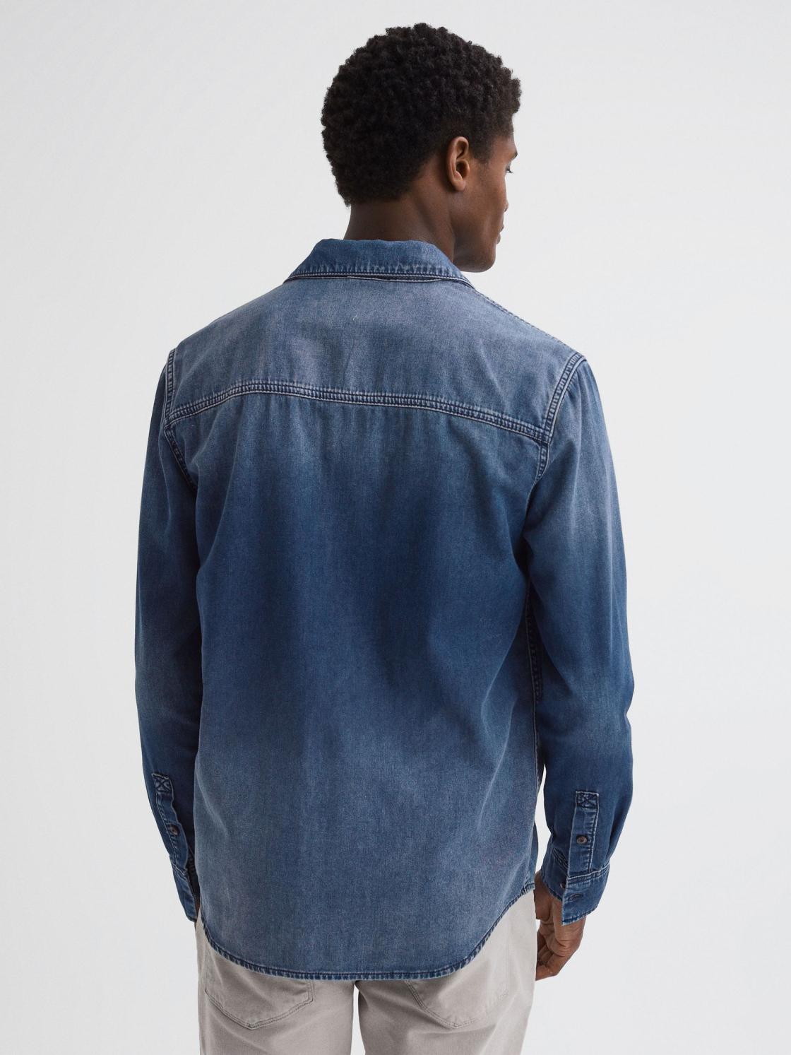 Reiss Shirts | Abraham Paige Denim Long Sleeve Shirt Kyson - Men