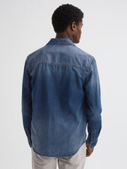 Reiss Shirts | Abraham Paige Denim Long Sleeve Shirt Kyson - Men