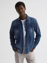 Reiss Shirts | Abraham Paige Denim Long Sleeve Shirt Kyson - Men