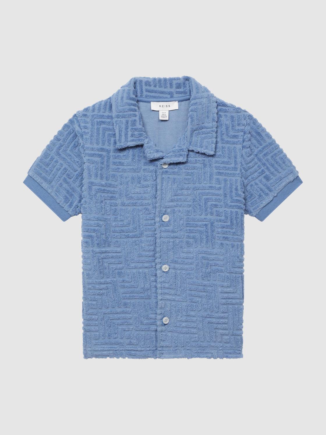 Reiss Shirts | Algarve Terry Towelling Shirt Airforce Blue - Children